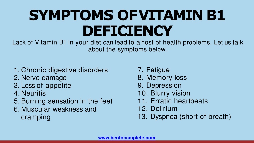 PPT Vitamin B1 Deficiency Symptoms PowerPoint Presentation, free