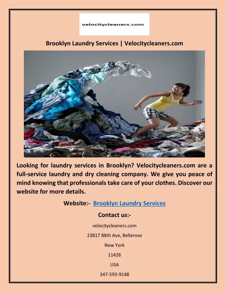 PPT Brooklyn Laundry Services PowerPoint