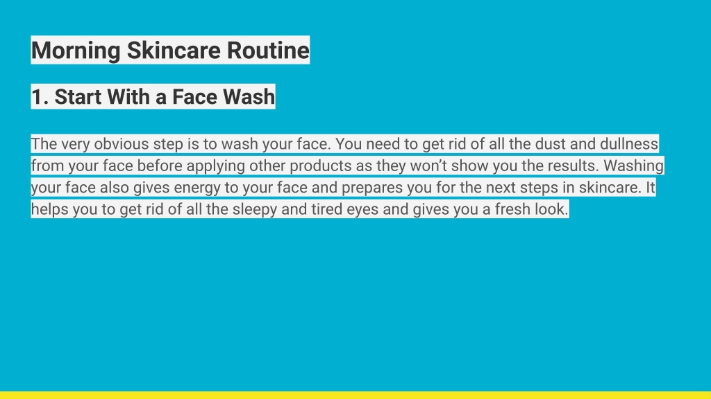 Ppt Easy Morning Skincare Routine To Follow That Will Give You Glowing Skin Powerpoint