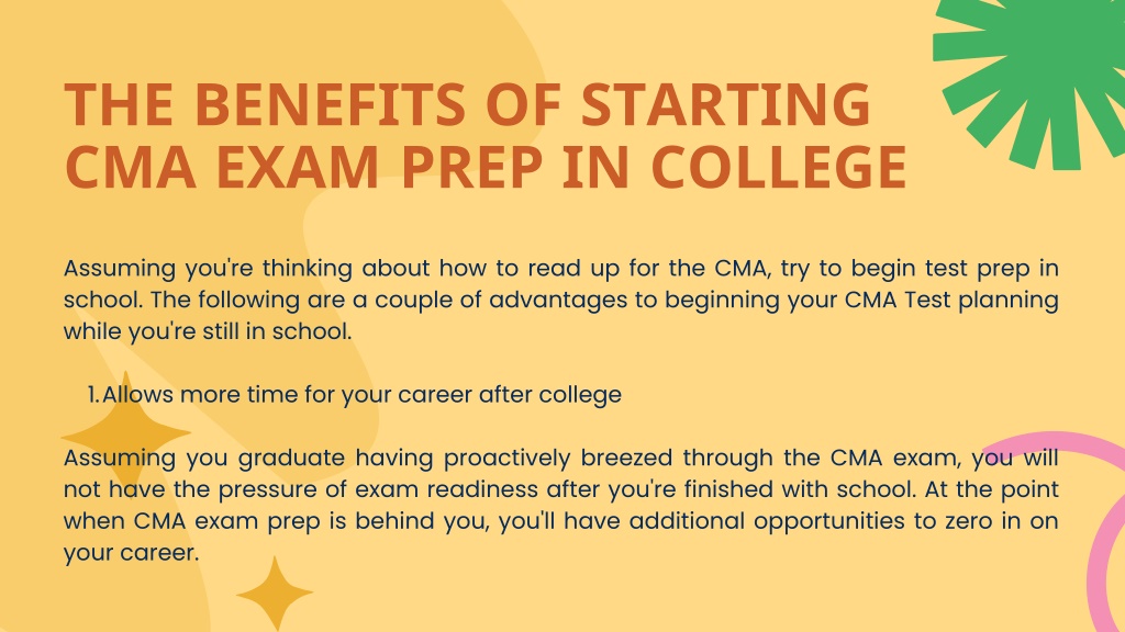 PPT - Why Should You Start CMA Exam Prep In College PowerPoint ...