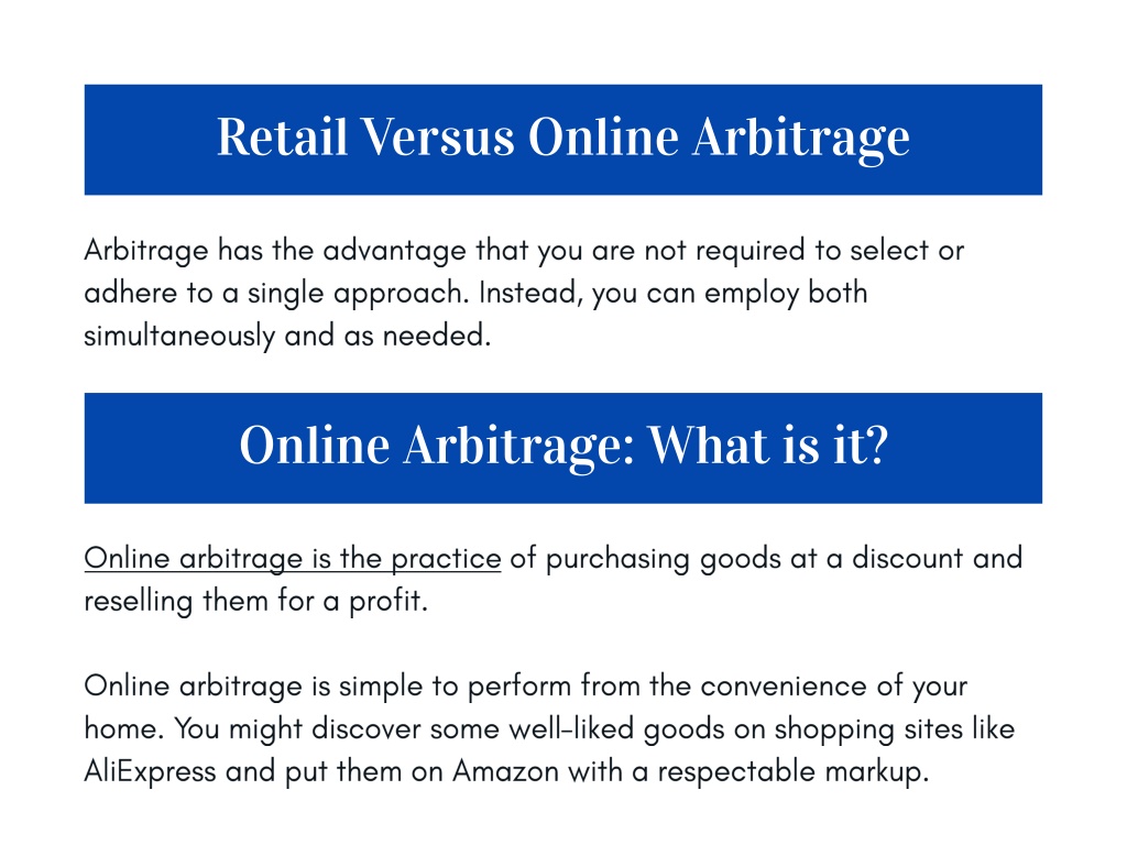 PPT - Amazon Online Arbitrage Or Retail Arbitrage- Which One Is Better ...