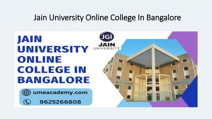 PPT - Jain University Online College in Banglore PowerPoint ...