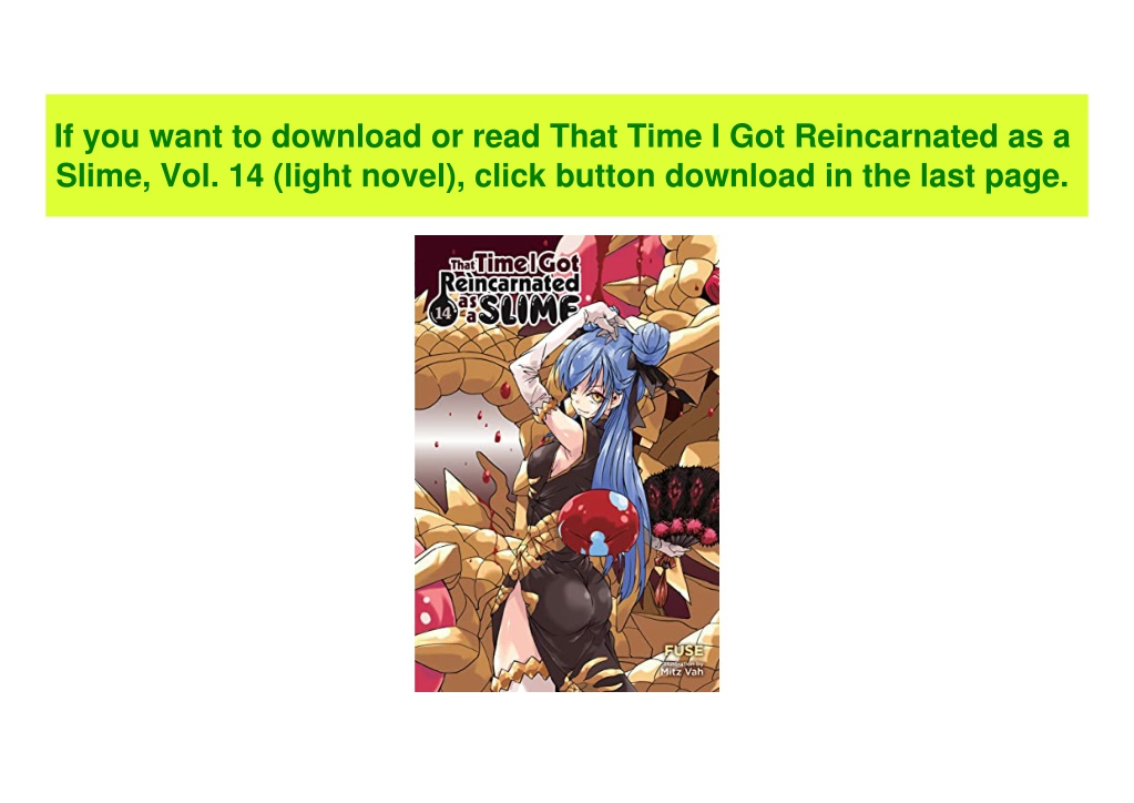 Read That Time I Got Reincarnated As A Slime Novel PPT - [Best!] That Time I Got Reincarnated as a Slime Vol. 14 (light