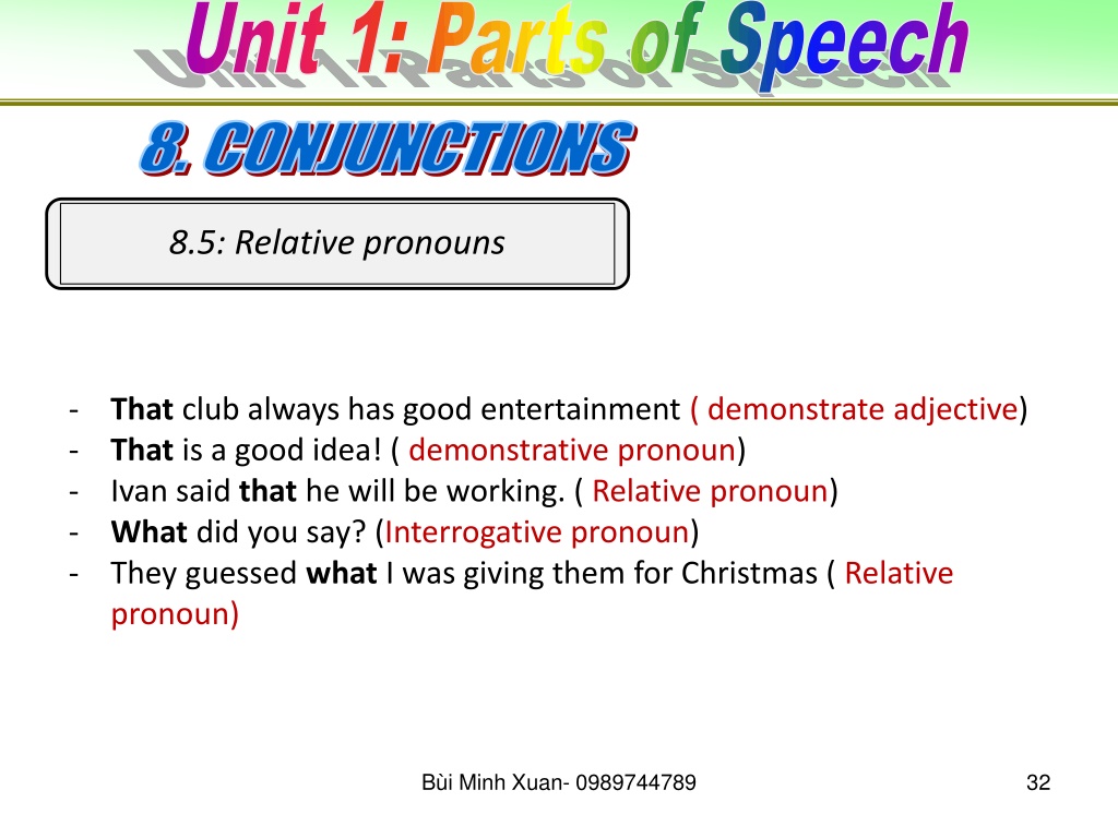 PPT - Bài Giảng Tiếng Anh Lớp 8 - Unit 1: Parts Of Speech PowerPoint ...