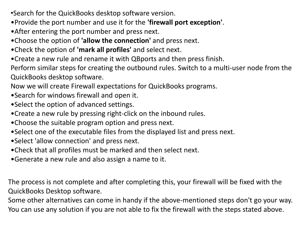 PPT Add and Configure QuickBooks Firewall Ports and Security Settings