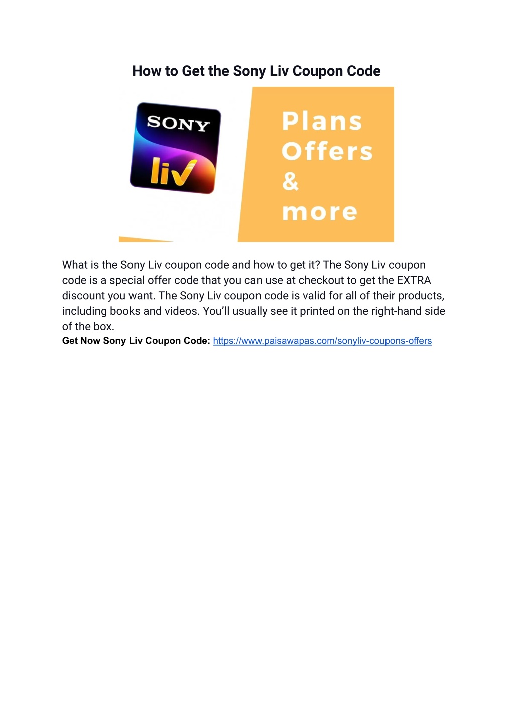 PPT How to Get the Sony Liv Coupon Code PowerPoint Presentation, free