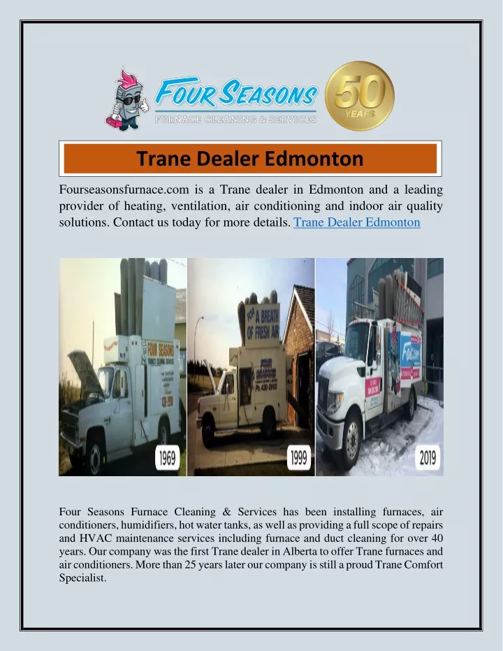 PPT Trane Dealer Edmonton Fourseasonsfurnace PowerPoint Presentation