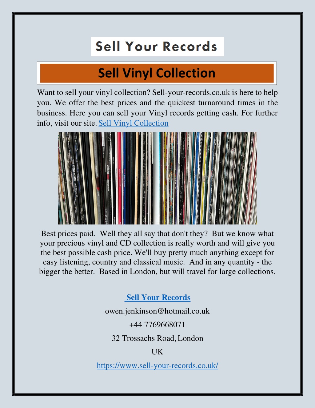 PPT - Sell Vinyl Collection Sell-your-records.co.uk PowerPoint ...