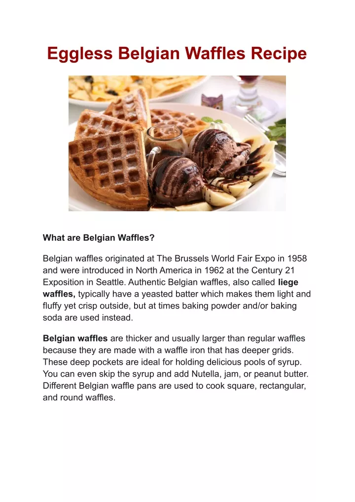 PPT Eggless Belgian Waffles Recipe PowerPoint Presentation, free