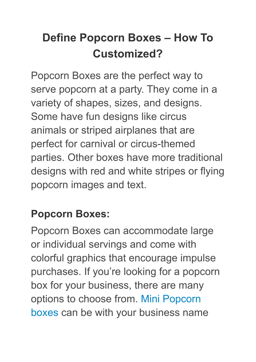 PPT Define Popcorn Boxes How To Customized PowerPoint Presentation