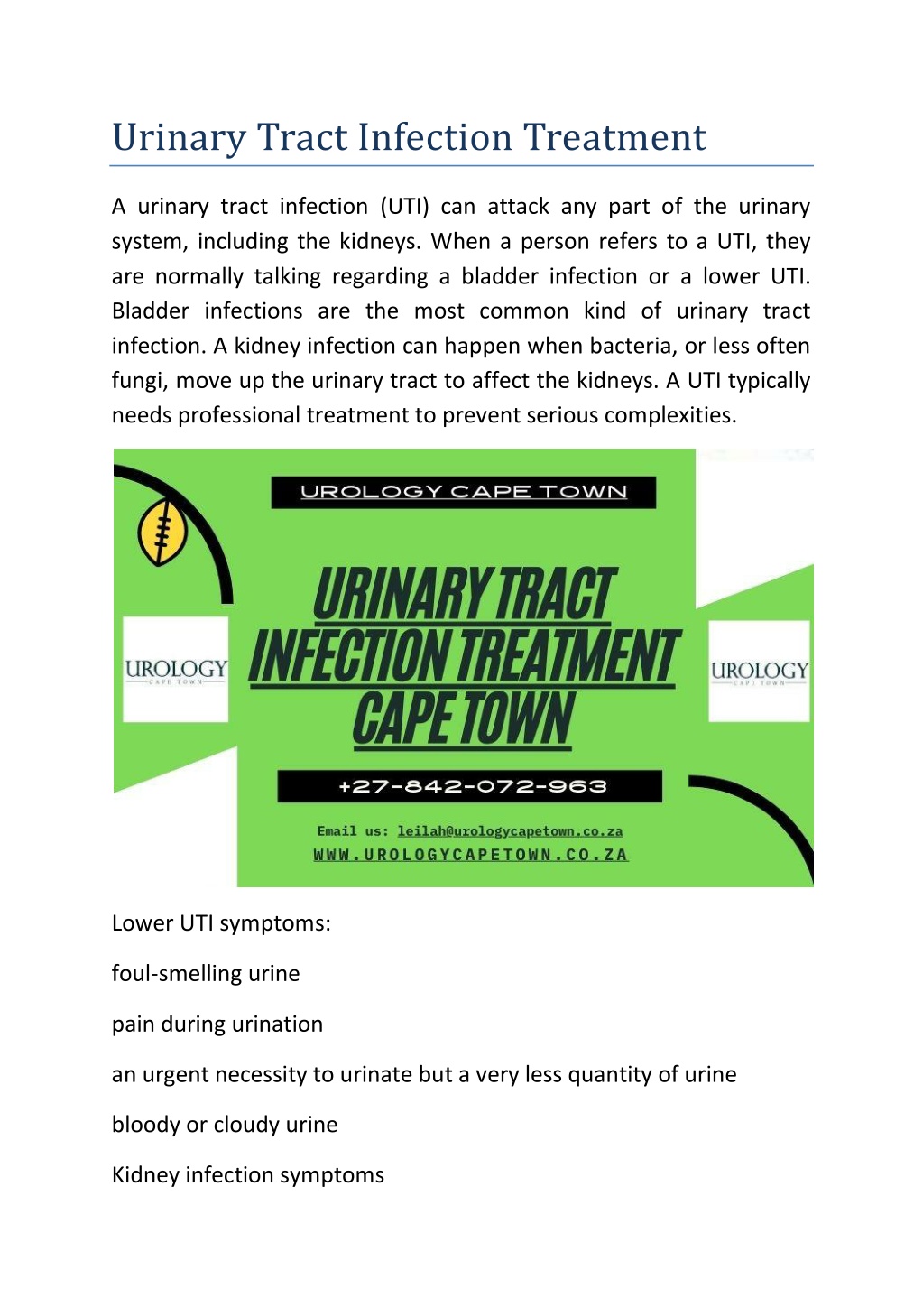 PPT - Urinary Tract Infection Treatment PowerPoint Presentation, Free ...