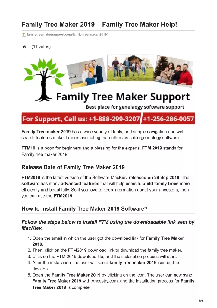 PPT - familytreemakersupport.com-Family Tree Maker 2019 Family Tree ...