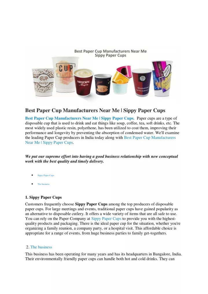 Paper Cup Machine Manufacturers Near Me