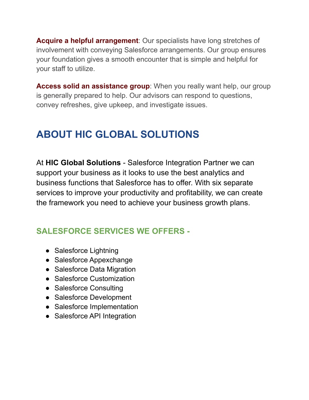 PPT - SALESFORCE IMPLEMENTATION SERVICES - HIC GLOBAL SOLUTIONS ...