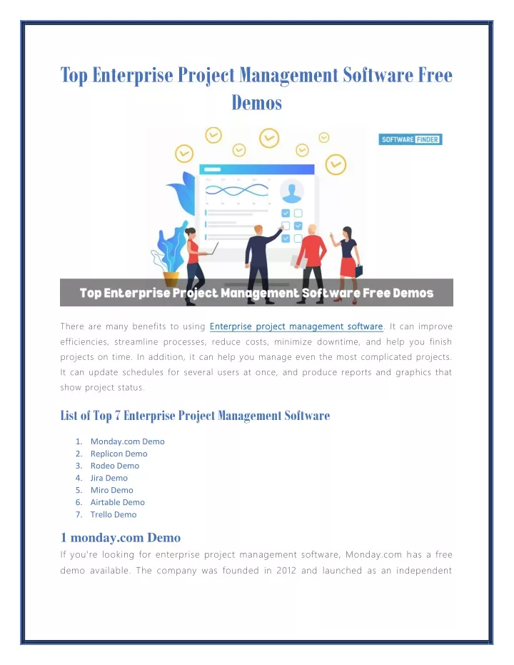 PPT - Top Enterprise Project Management Software Free Demos PowerPoint ...