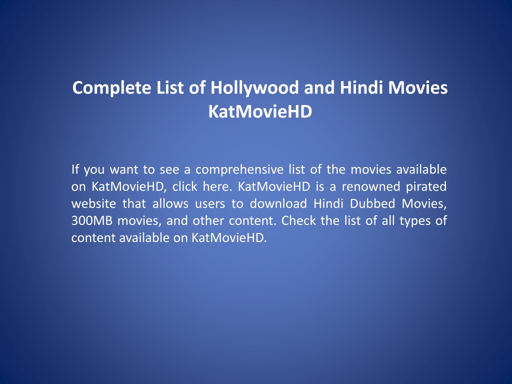 PPT KatMovieHD 2021 Latest Movie Download Site Review PowerPoint