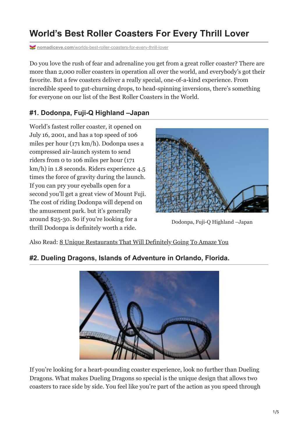 PPT - Worlds Best Roller Coasters For Every Thrill Lover PowerPoint ...