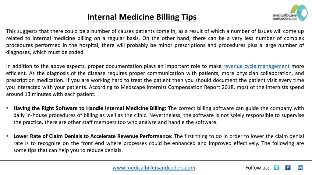 PPT - Internal Medicine Billing Tips PowerPoint Presentation, free ...