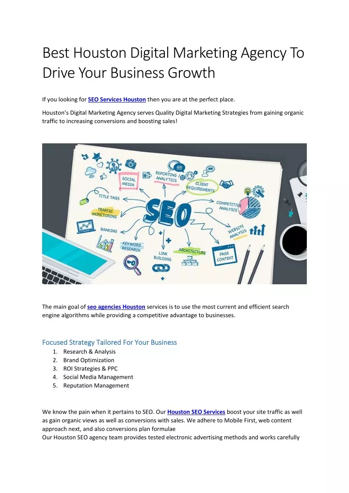 PPT Best Houston Digital Marketing Agency To Drive Your Business Growth PowerPoint