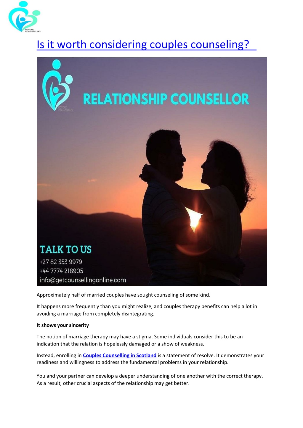 PPT Is it worth considering couples counseling PowerPoint