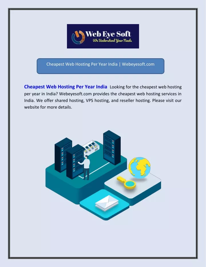 PPT - Cheapest Web Hosting Per Year India | Webeyesoft.com PowerPoint