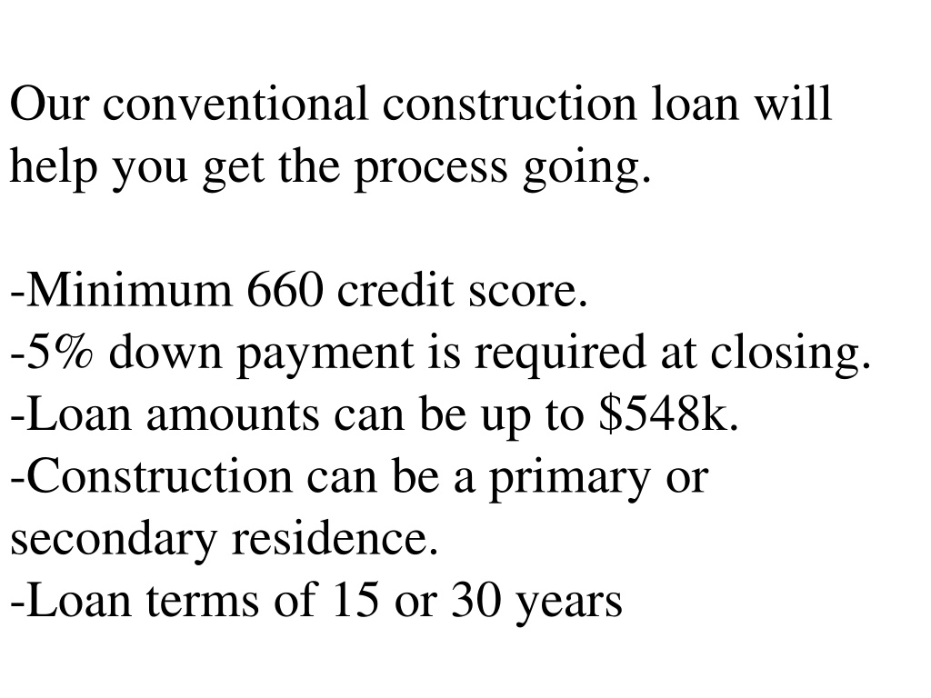 PPT Low Down Payment Construction Loans Online PowerPoint