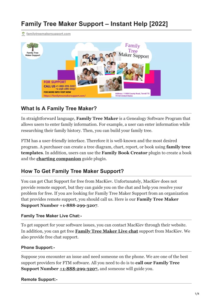 PPT - Family Tree Maker Support Instant Help 2022 PowerPoint ...