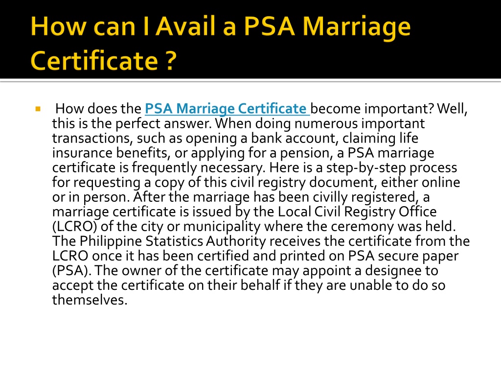 Ppt Advantages Of Psa Marriage Certificate New Powerpoint Presentation Id11650614 1430