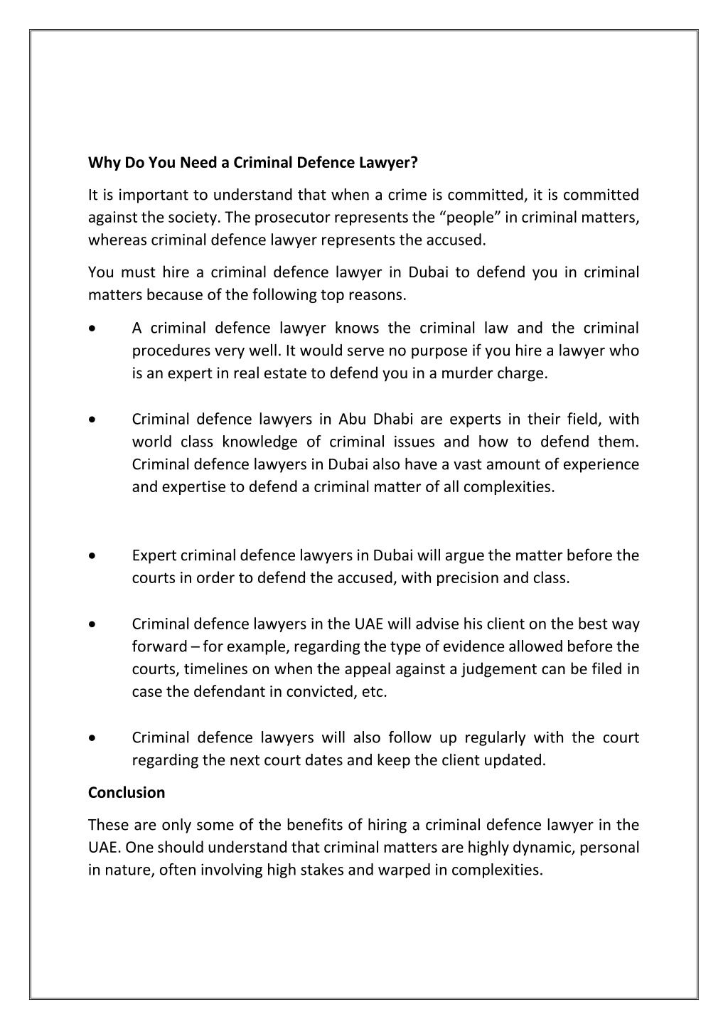 PPT - Why to Hire a Criminal Defense Lawyer in the UAE Al Rowaad ...