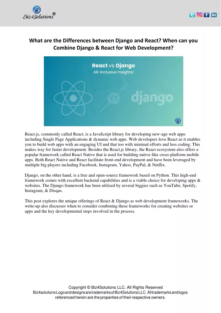 PPT - React vs Django Framework: All you need to know PowerPoint ...