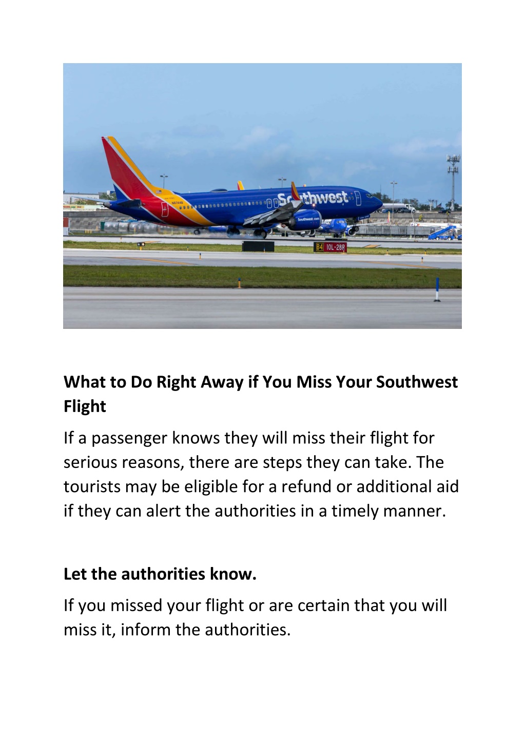 Ppt What To Do About A Missed Southwest Flight Powerpoint