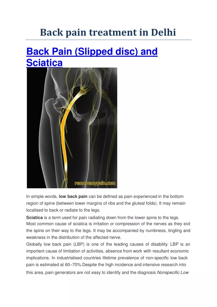 ppt-sciatica-pain-and-back-pain-treatment-in-delhi-gurgaon-and-india