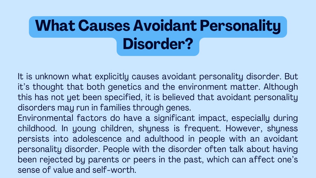 Ppt Avoidant Personality Disorder Definition Causes And Symptoms Powerpoint Presentation 