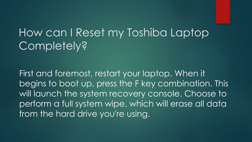 PPT How do I totally remove Windows 7 from my Toshiba laptop