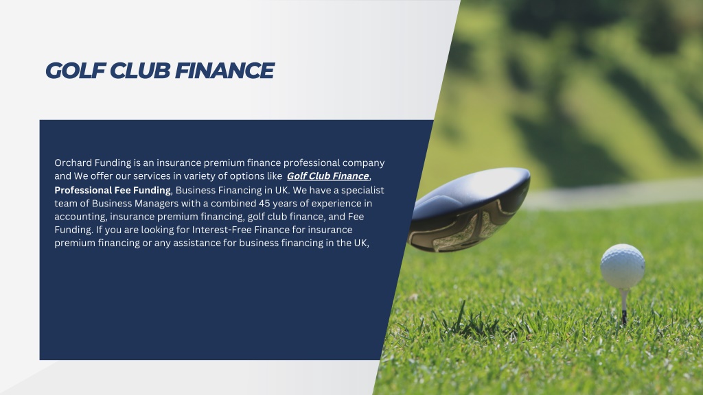 PPT Golf Club Finance with Orchard Funding PowerPoint Presentation, free download ID11653796