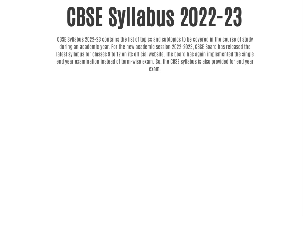 PPT - CBSE Syllabus 2022-23 PowerPoint Presentation, Free Download - ID ...