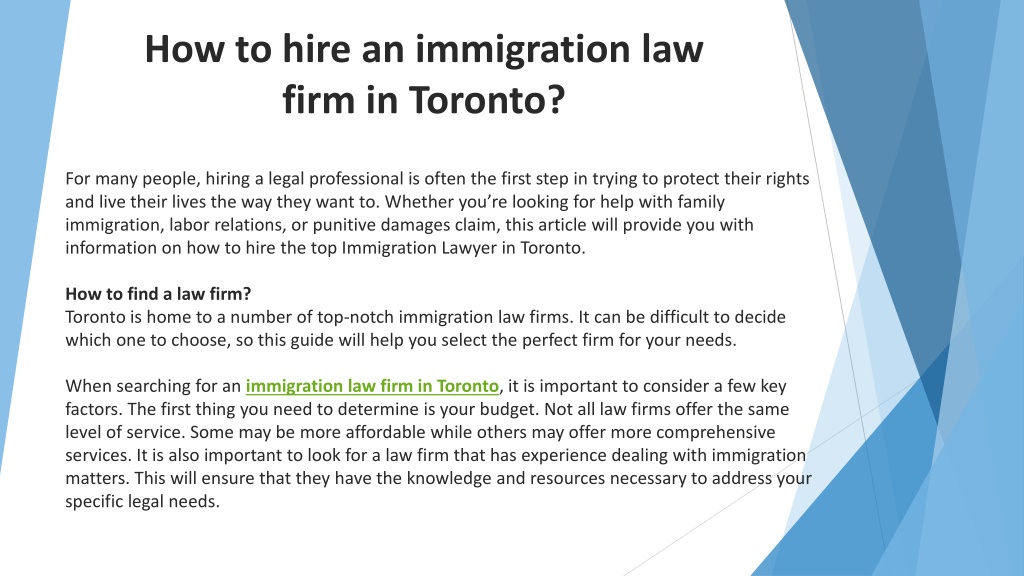 Ppt - How To Hire An Immigration Law Firm In Toronto Powerpoint 