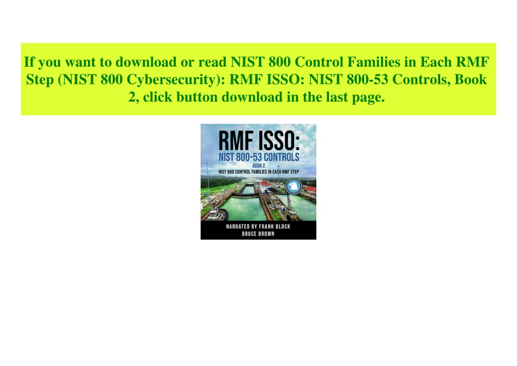 PPT - [PDF] DOWNLOAD READ NIST 800 Control Families In Each RMF Step ...