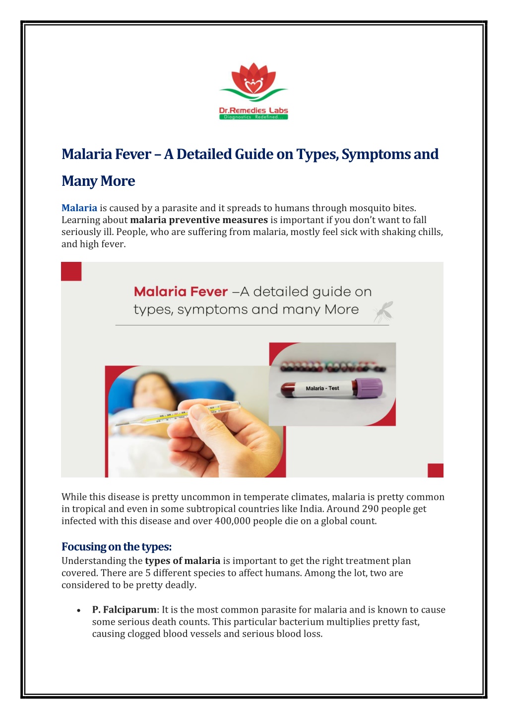 PPT - Malaria Fever – A Detailed Guide on Types, Symptoms and Many More ...