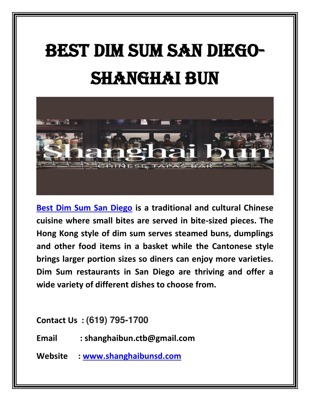 PPT Best Dim Sum San DiegoShanghai Bun PowerPoint Presentation, free