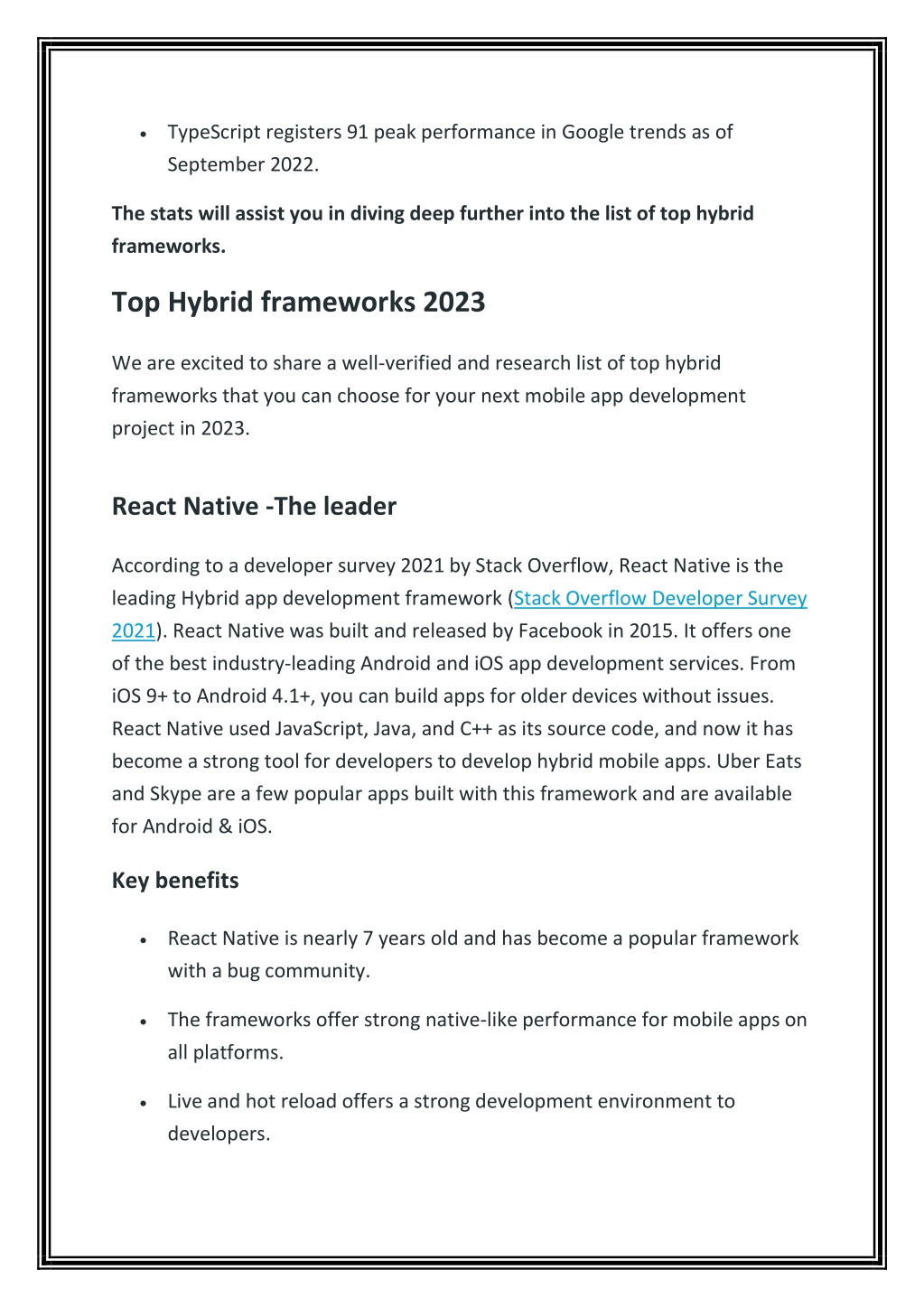 PPT - Top Hybrid Mobile App Development Frameworks for 2023 PowerPoint ...