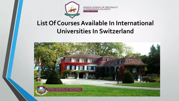 PPT - List Of Courses Available In International Universities In ...