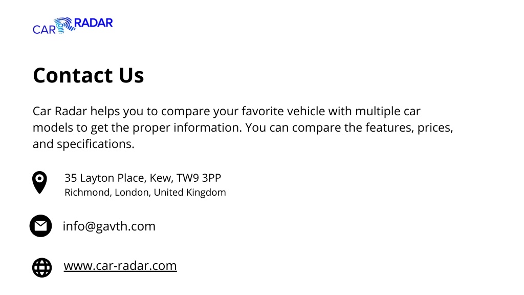 PPT - Compare New Cars | Car Radar PowerPoint Presentation, free ...