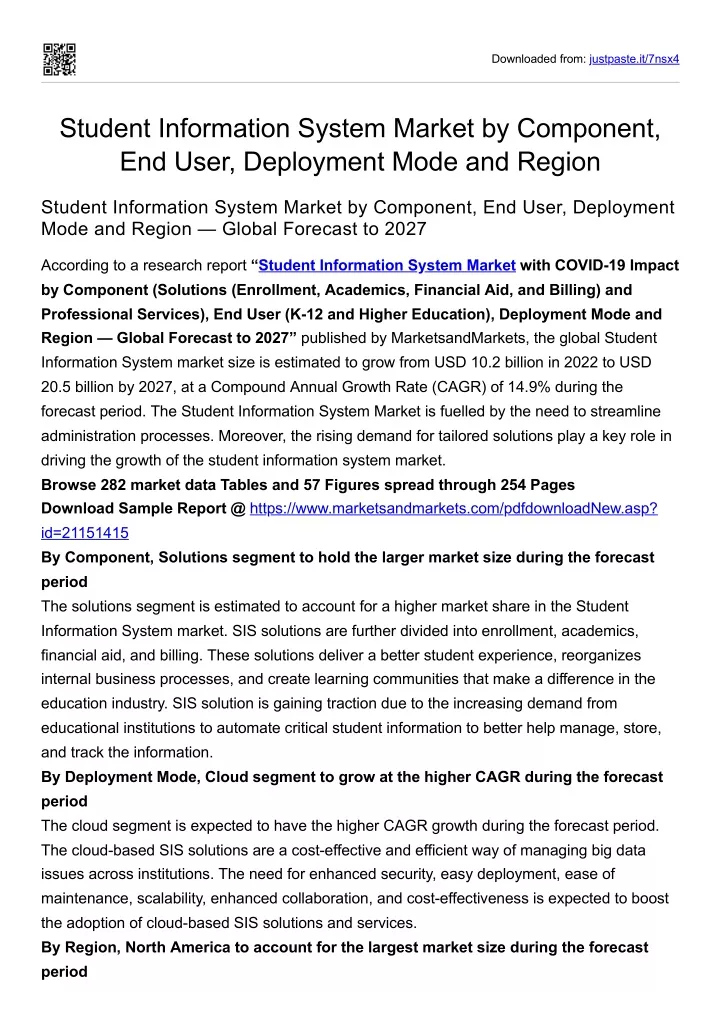 PPT Student Information System Market by Component, End User