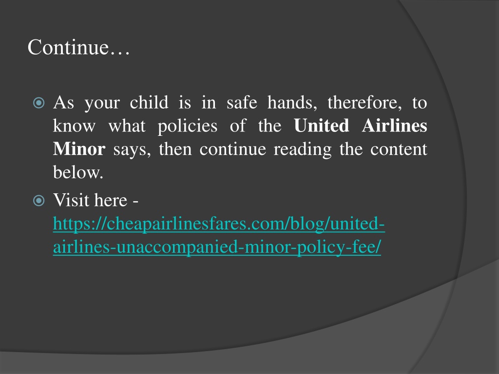 PPT What Do Minors Need To Fly United Airlines PowerPoint 