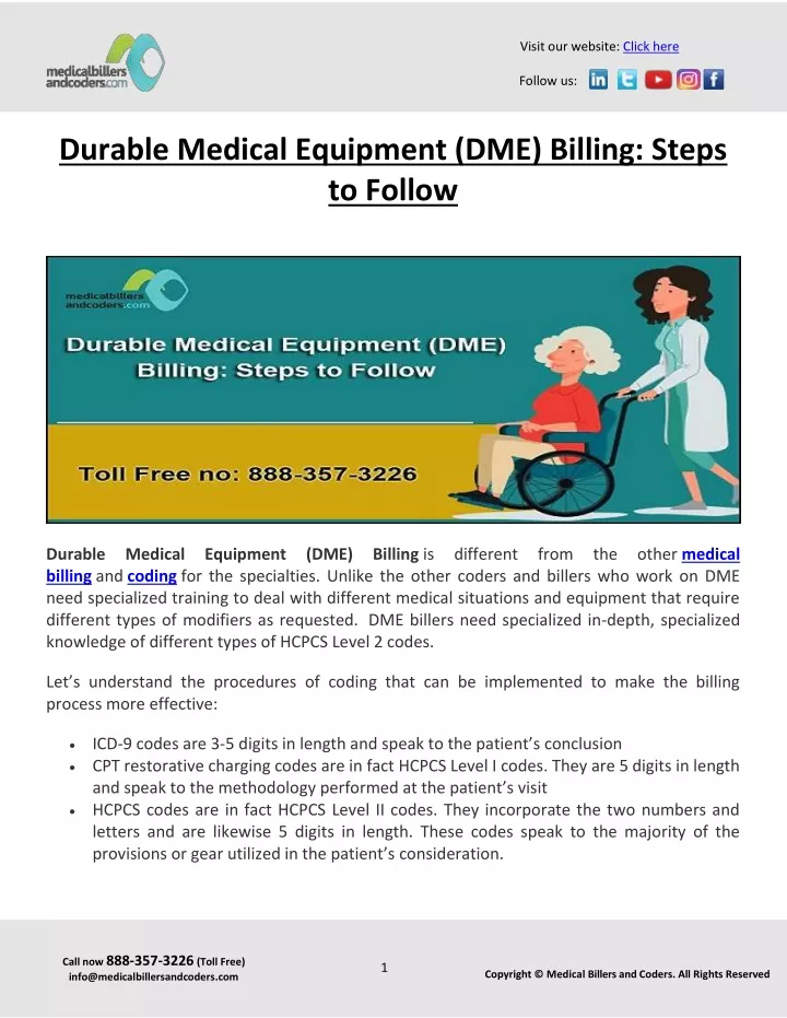 PPT - Durable Medical Equipment (DME) Billing Steps To Follow ...