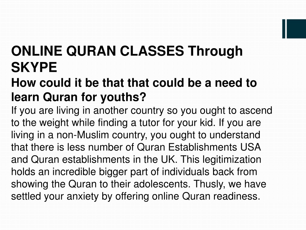 PPT - Learn Online Quran Classes in USA with male and female Quran ...