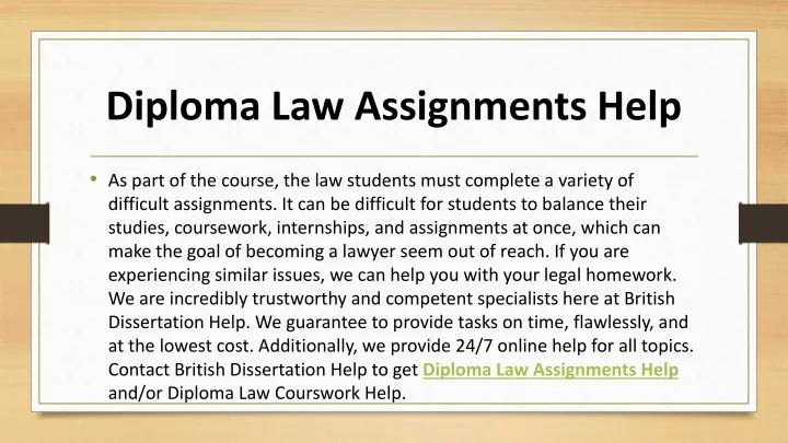 law assignments help