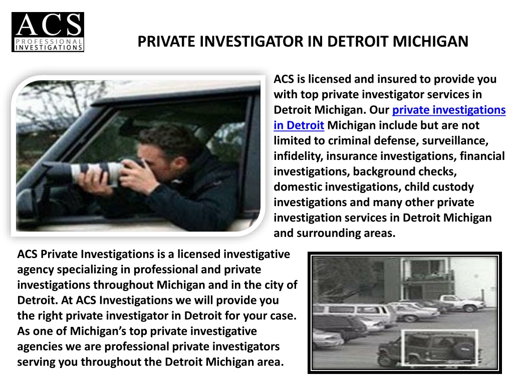 PPT - Private Investigator Detroit Michigan - Full Service ...