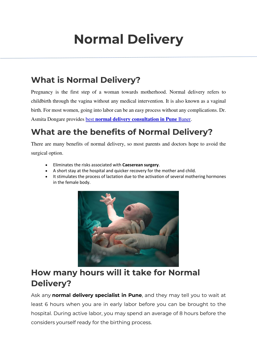 case study of normal delivery